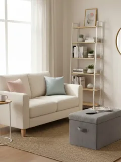 Sala de estar pequeña con muebles funcionales de SHEIN