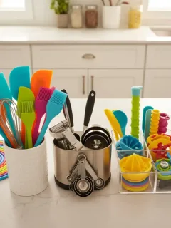 Encimera de cocina organizada con utensilios modernos de SHEIN.