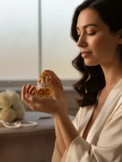 Mujer aplicando perfume en su muñeca para aumentar su duración