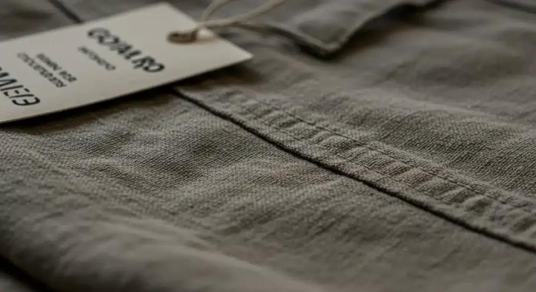 Tejido de lino de alta calidad, resaltando la textura y durabilidad para prendas de verano.