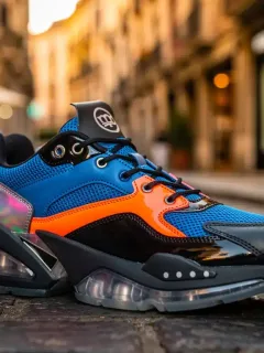 Zapatillas futuristas resultado de una colaboración de calzado, con diseño innovador y colores vivos, destacando en el mercado español de 2026.