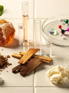 Composición artística de ingredientes naturales y sintéticos de perfumería para 2026