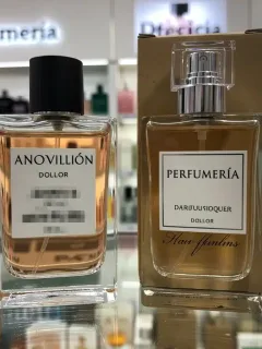 Perfume original y falsificación en una tienda española, mostrando diferencias clave de calidad.