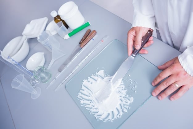 A dermatologist examining a patient's skin with specialized equipment, contrasted with someone haphazardly mixing ingredients in a kitchen setting, emphasizing the difference between professional assessment and DIY experimentation.