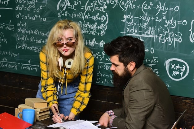 A split-screen image showcasing an academic professional teaching calculus on one side, and a student enthusiastically taking notes on the other. The color palette should be bright and engaging, emphasizing the simplicity of using chalkboards or whiteboards on educational TikTok clips.