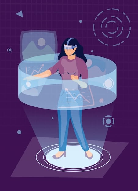 An avatar experiencing technical difficulties in a metaverse event, symbolizing the challenges of accessibility and usability. The background shows a glitching virtual environment, highlighting the potential for technological issues.