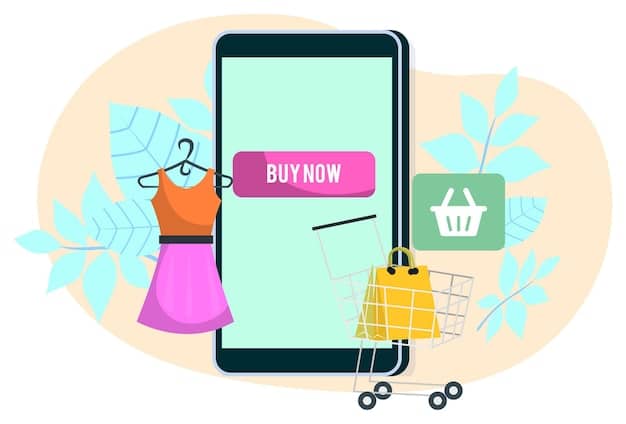 A person holding a smartphone displaying a product page with a prominent 