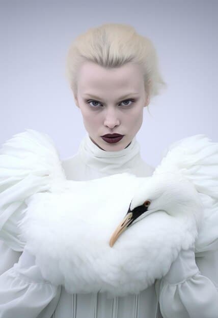 A split-screen image showing Bjork's swan dress on one side and Rose McGowan's VMAs dress on the other, highlighting the contrast between avant-garde and provocative fashion choices.