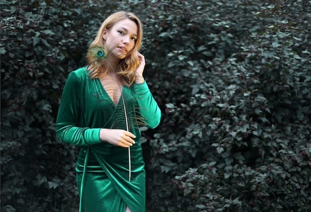 A split image showcasing a celebrity wearing a designer dress in a specific color (e.g., emerald green) next to a selection of affordable dresses in similar shades from various retailers.