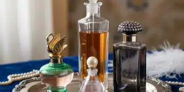 Los Perfumes Más Icónicos de la Historia y su Popularidad en 2025 Varias botellas de perfumes clásicos y elegantes, destacando su diseño atemporal y sofisticación.