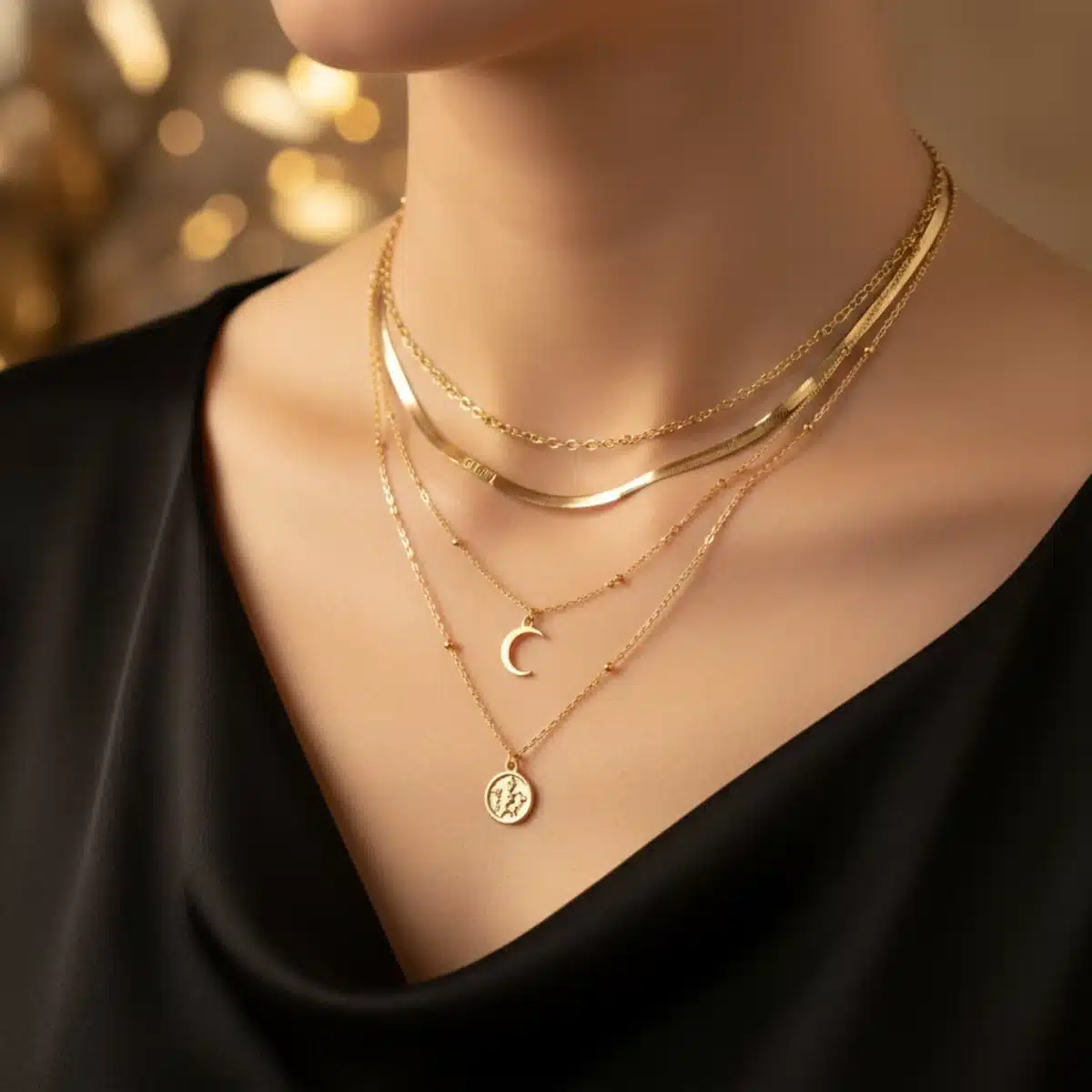 Detalle de collar llamativo de SHEIN en un outfit sencillo