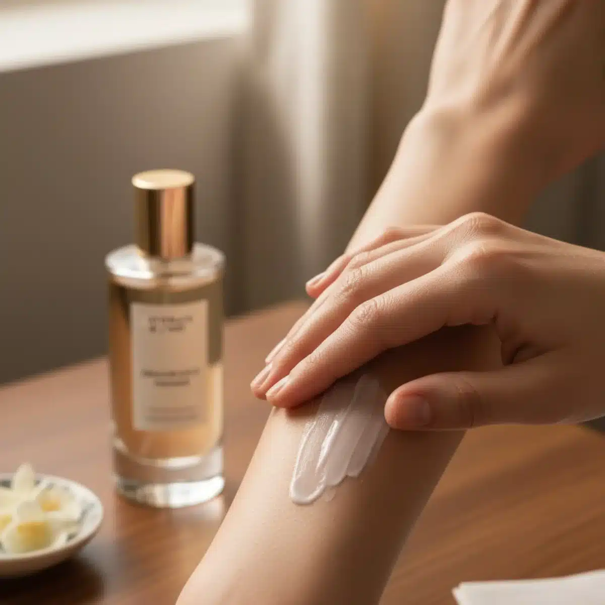 Hidratación de la piel antes de aplicar perfume para mayor duración