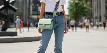 Mujer con outfit básico transformado por accesorios SHEIN