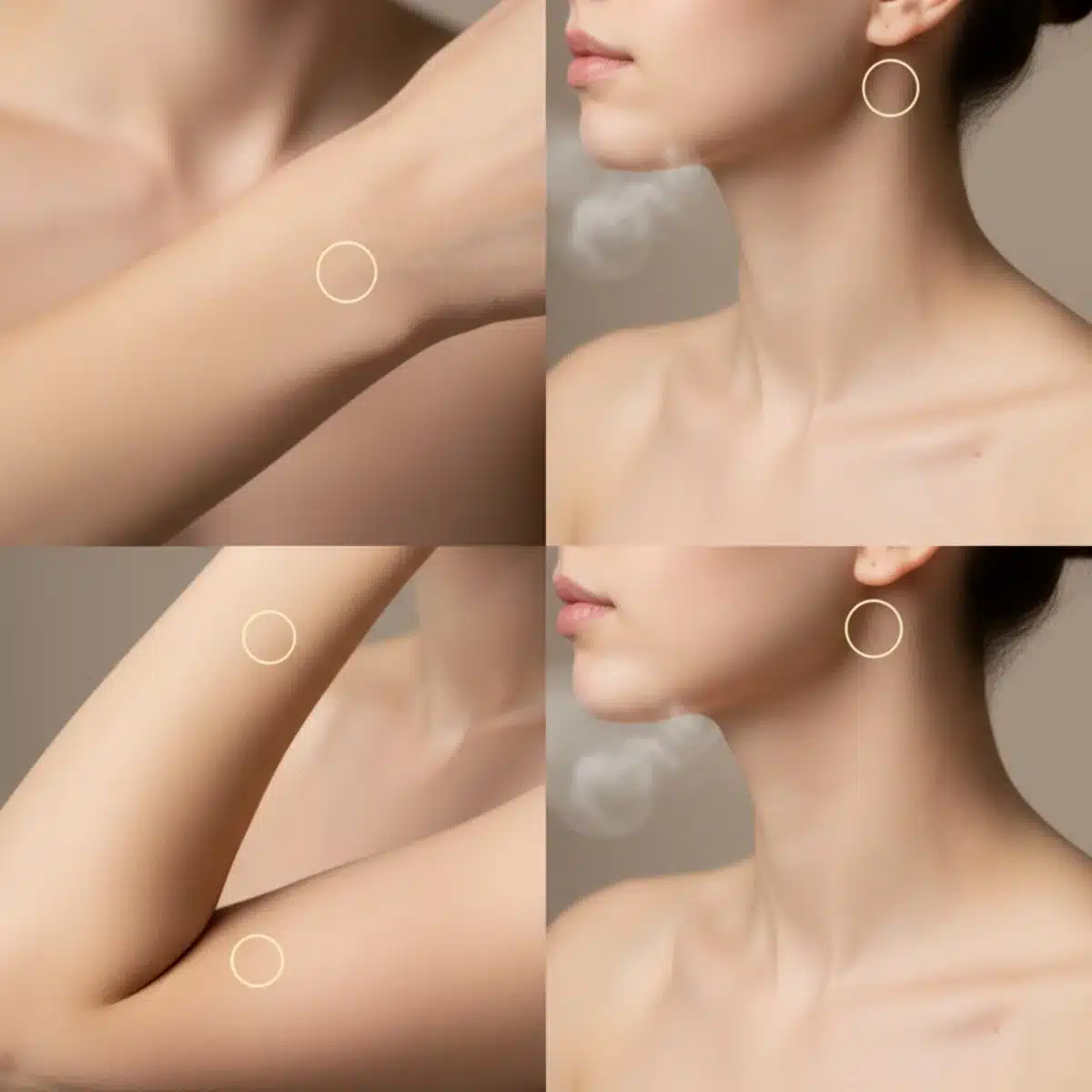 Puntos de pulso para aplicar perfume y maximizar su duración.