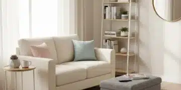 Sala de estar pequeña con muebles funcionales de SHEIN