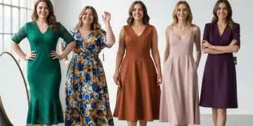Mujeres con diferentes tipos de cuerpo luciendo vestidos SHEIN que realzan su figura.