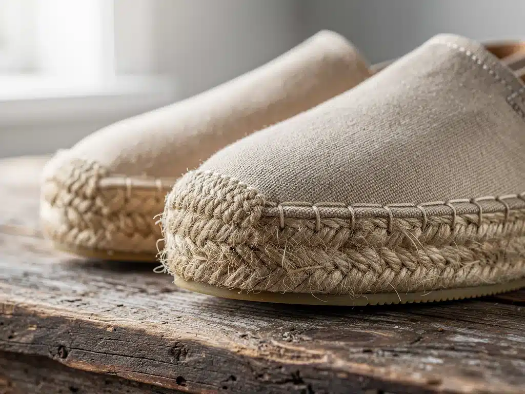 Detalle de alpargatas clásicas con suela de yute, un diseño atemporal para el verano.