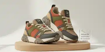 Zapatillas sostenibles fabricadas con materiales reciclados en España, diseño moderno y ecológico.
